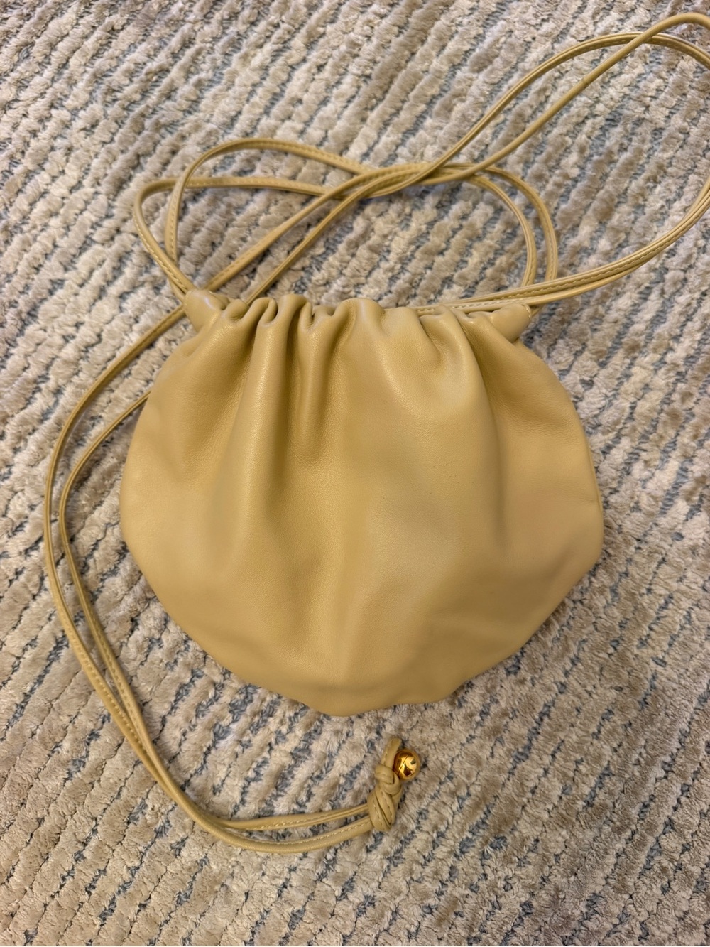 Bottega Veneta Bulb Mini Drawstring Pouch Gold hardware